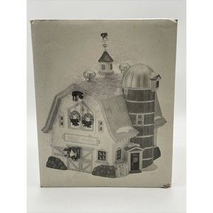 Dept 56 Snow Village Dairy Barn With Original Box And Light Retired